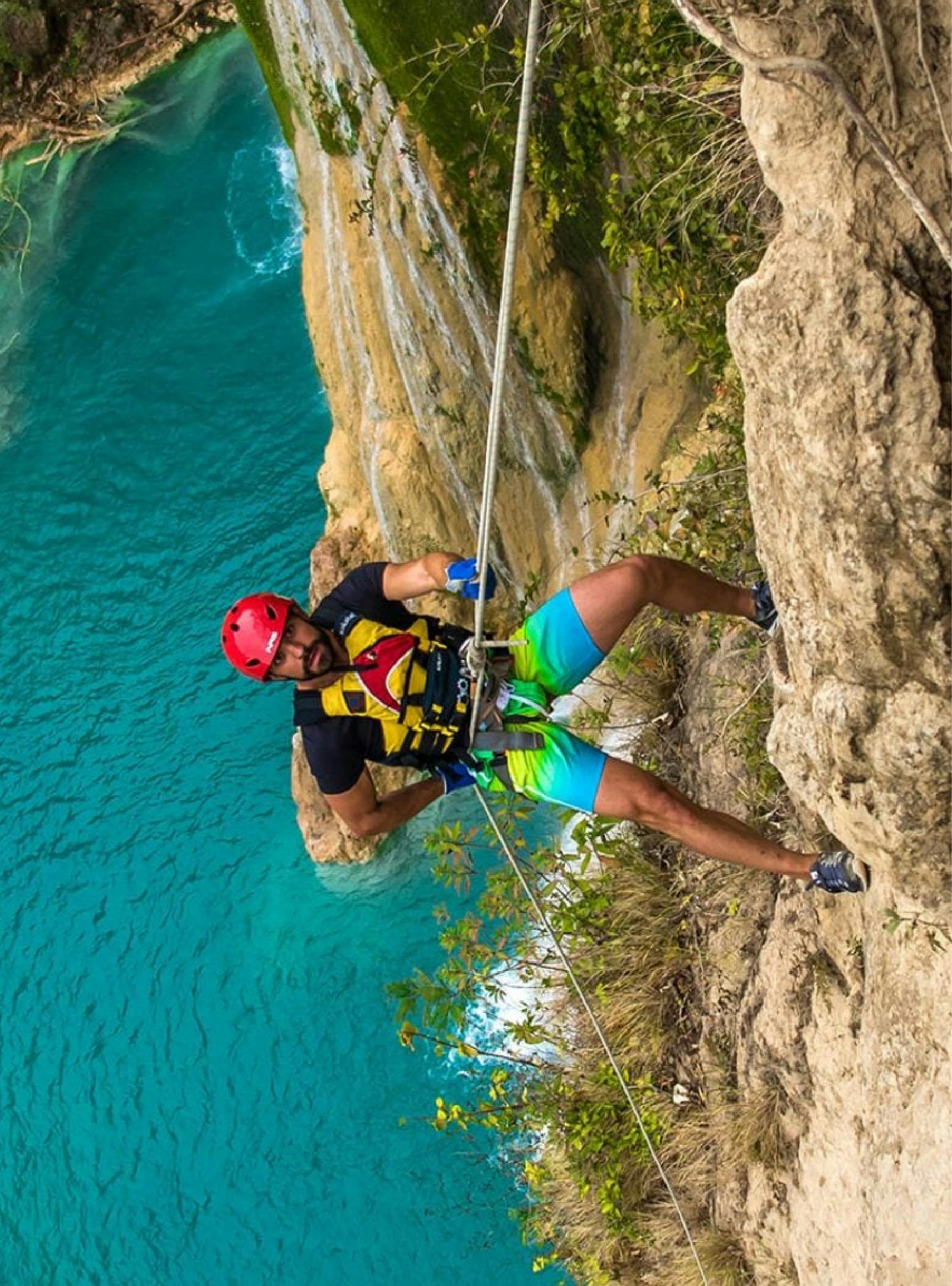 Rappel en la  Huasteca Potosina